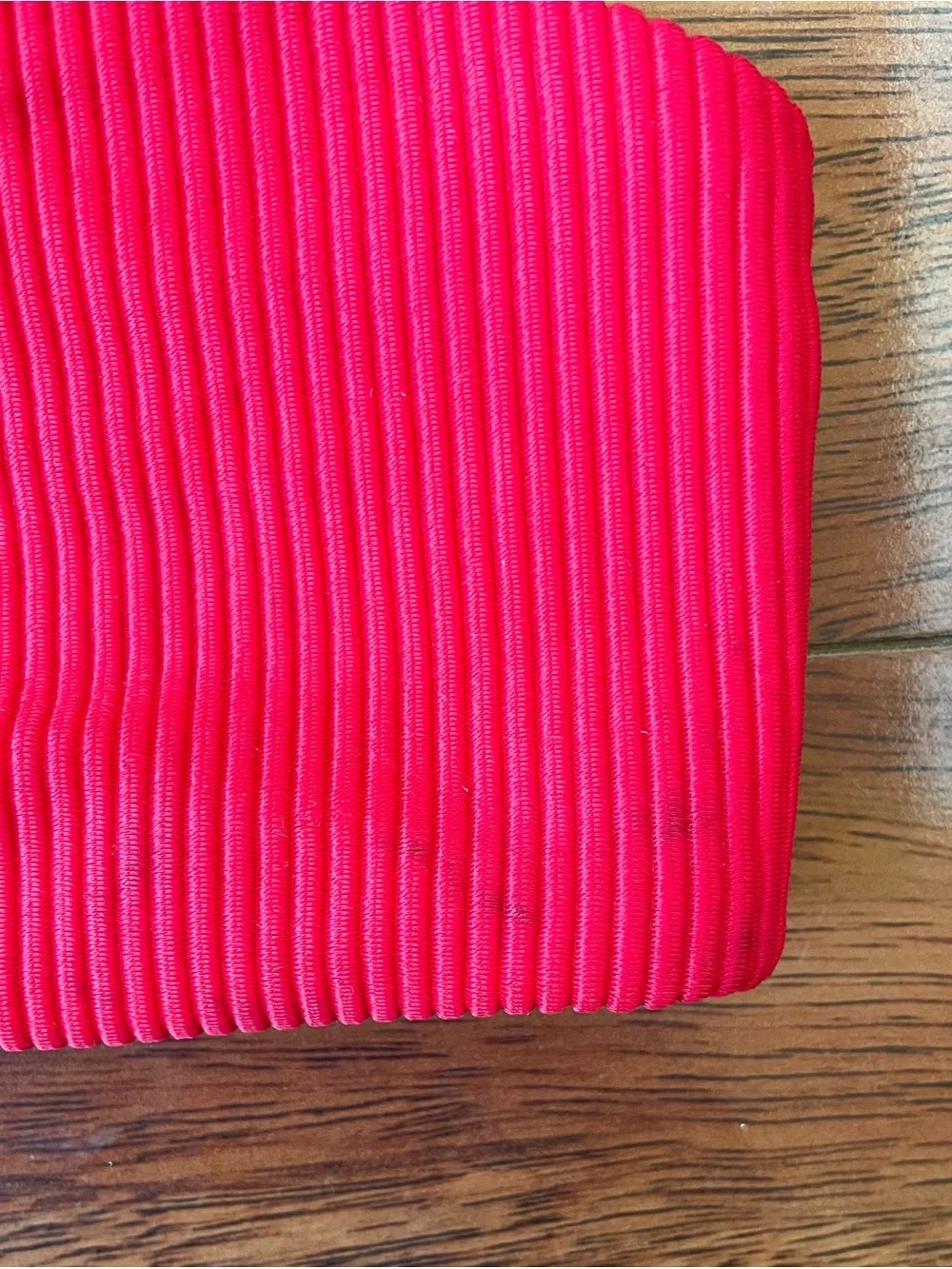 Frankies Bikinis Red Ribbed Top with Adjustable and Removable Straps